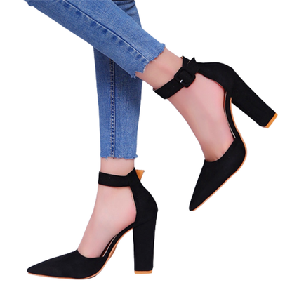 Funki Findz | Shoes | Women's High Block Heel Flock Party Shoe
