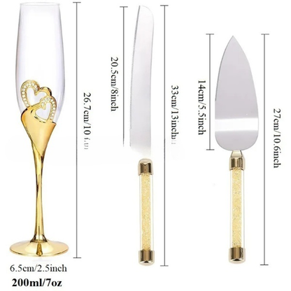 Funki Findz | Glasses | Wedding Champagne Flutes Cake Set x 4