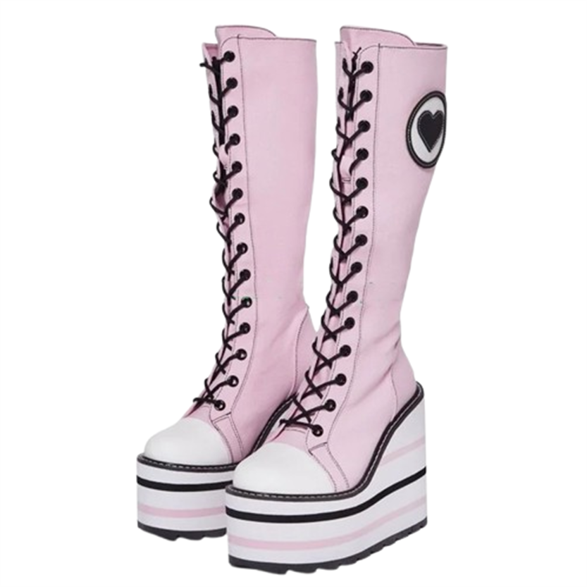 Funki Findz | Boots | Women's Canvas Platform Wedge Sneakers