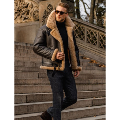 Funki Findz | Jackets | Men's Warm Faux Fur and Leather Jacket