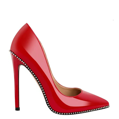 Funki Findz | Shoes | Women's Patent Black Studded Stilettos