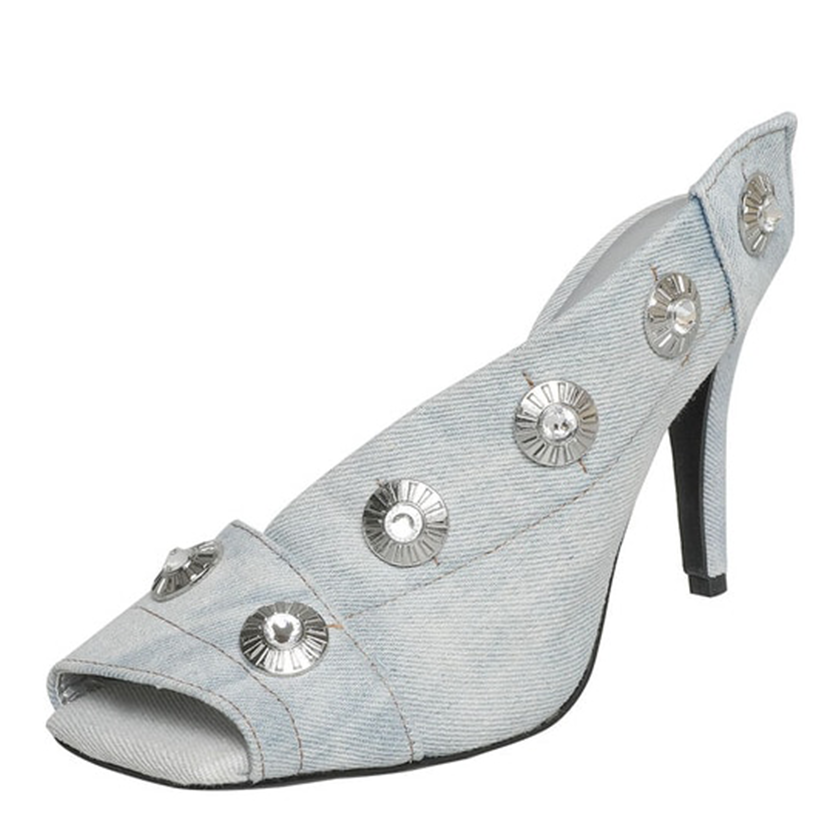 Funki Findz | Shoes | Women's Quirky Denim High Heel Shoes