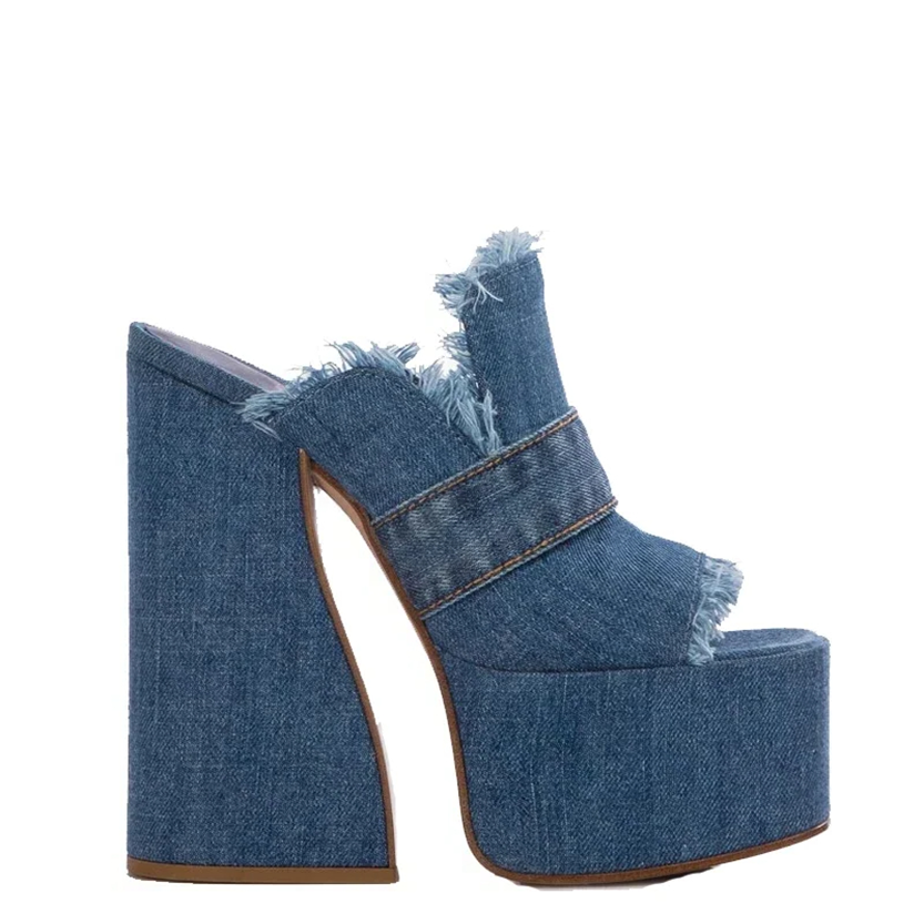 Funki Findz | Shoes | Denim Design Plaform Summer Sandals