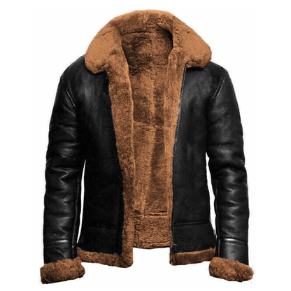 Funki Findz | Jackets | Men's Faux Fur Faux Leather Flight Jacket