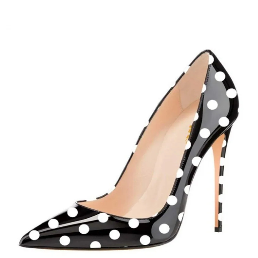Funki Findz | Shoes | Women's PU Leather Polka Dot Heels