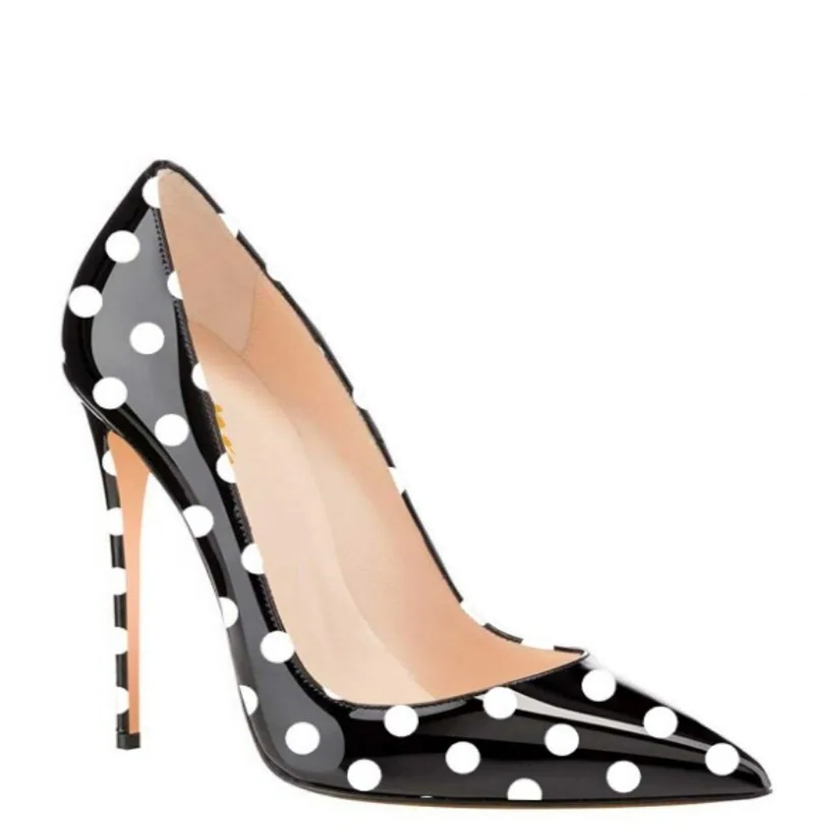 Funki Findz | Shoes | Women's PU Leather Polka Dot Heels