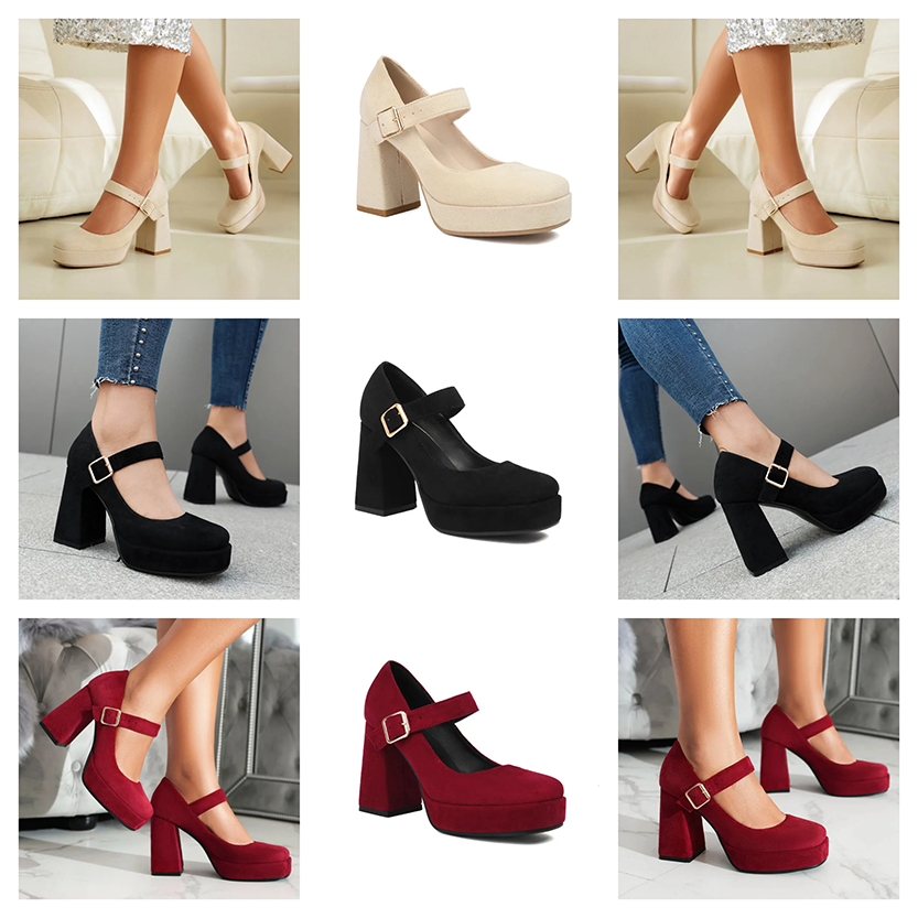 Funki Findz | Shoes | Women's Faux Suede Mary Jane Platforms
