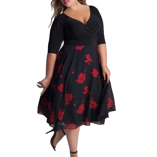 Funki Findz | Dresses | Women's Floral Chiffon Midi Wrap Dress