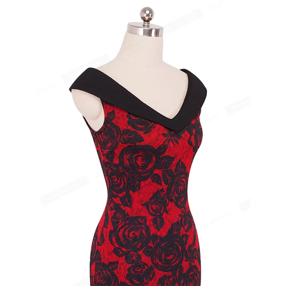 Funki Findz | Dresses | Women's Floral Cocktail Pencil Dress
