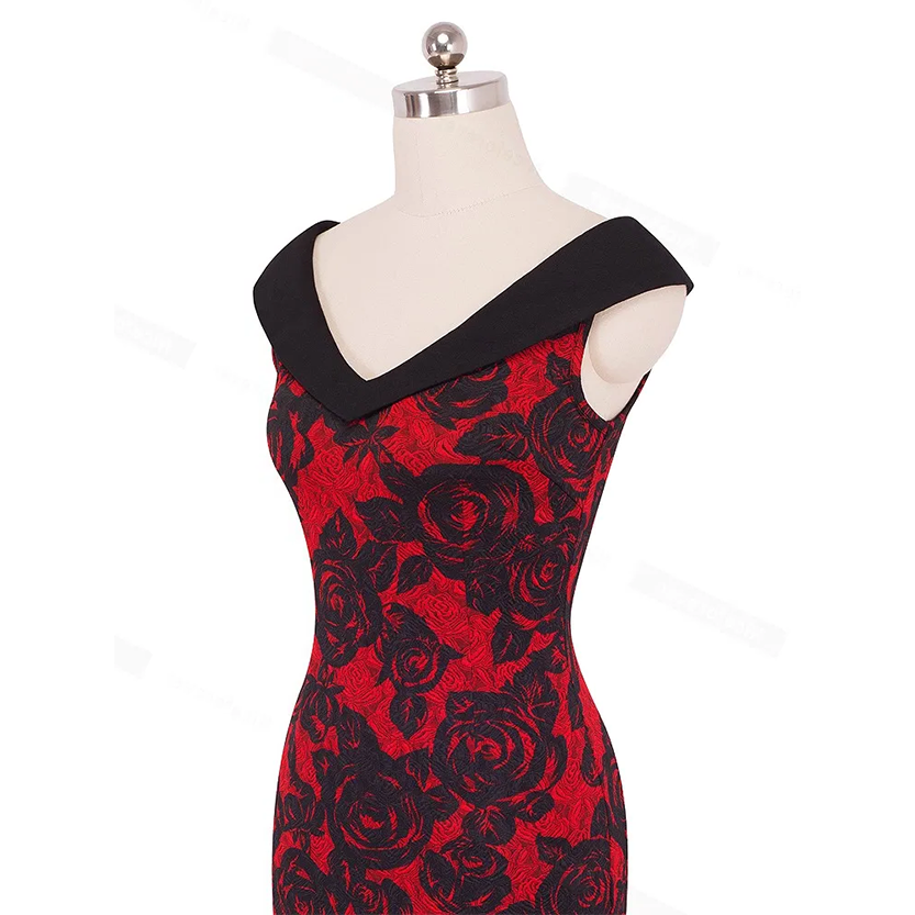 Funki Findz | Dresses | Women's Floral Cocktail Pencil Dress
