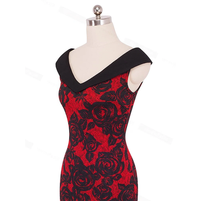 Funki Findz | Dresses | Women's Floral Cocktail Pencil Dress