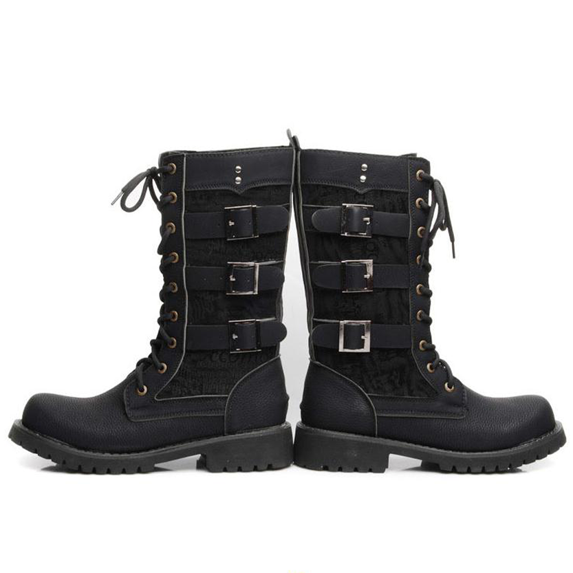 Funki Findz | Boots | Men's Gothic Motorcycle Mid-Calf Boots