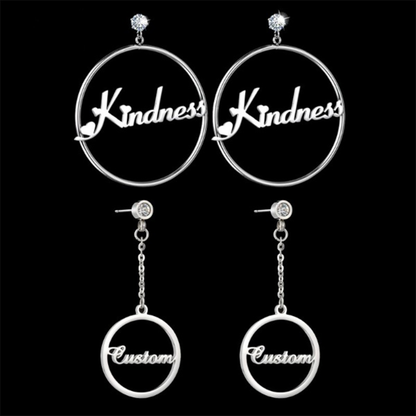 Funki Findz | Earrings | Custom Name Phrase Initial Drop Earring