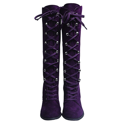 Funki Findz | Boots | Women's Suede Lace Up Steampunk Boots