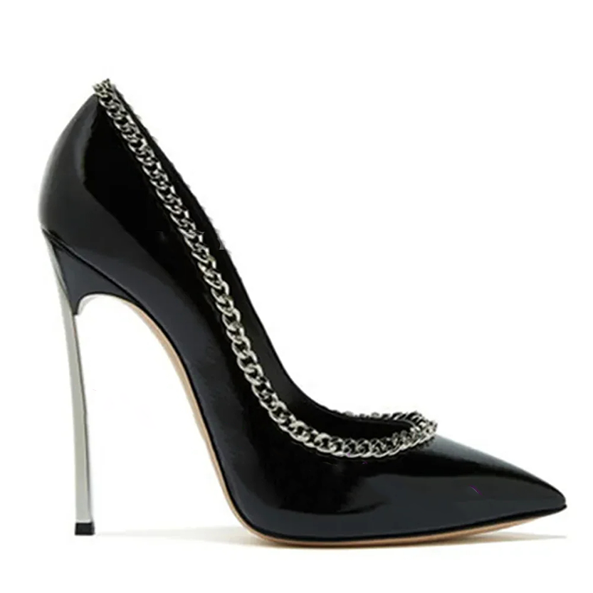 Funki Findz | Shoes | Women's Metal Heel Chain Design Stilettos