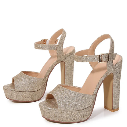 Funki Findz | Shoes | Women's Block Heel Sequin Party Sandal