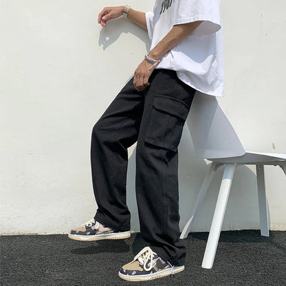 Funki Findz | Pants | Men's Loose Fit Long White Cargo Pants