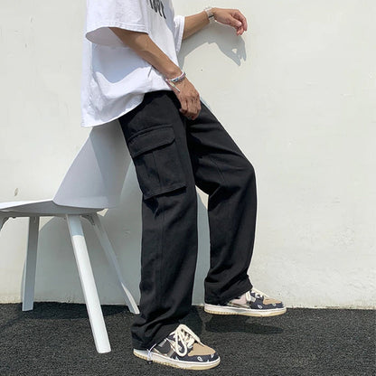Funki Findz | Pants | Men's Loose Fit Long White Cargo Pants