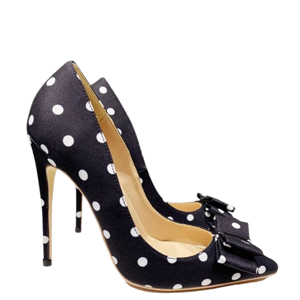 Funki Findz | Shoes | Women's Polka Dot Bowknot Satin Stilettos