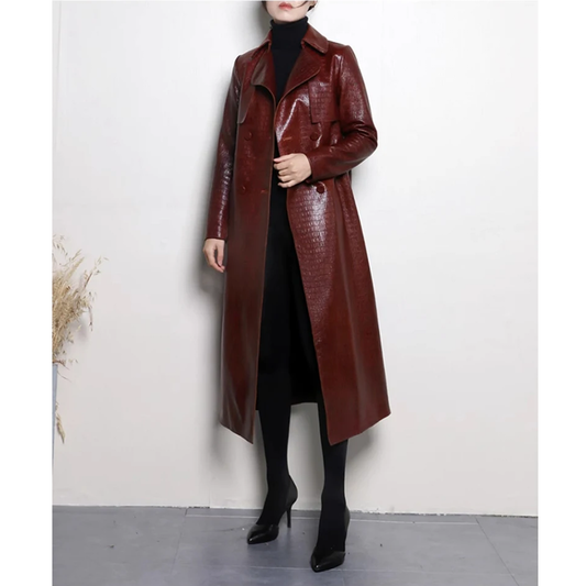 Funki Findz | Jackets | Women's Aligator Print Faux Leather Coat