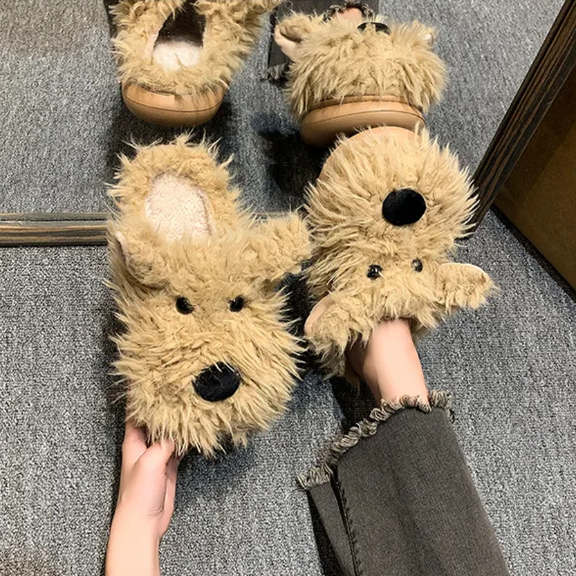 Funki Findz | Shoes | Women's Cute Shaggy Dog Slippers