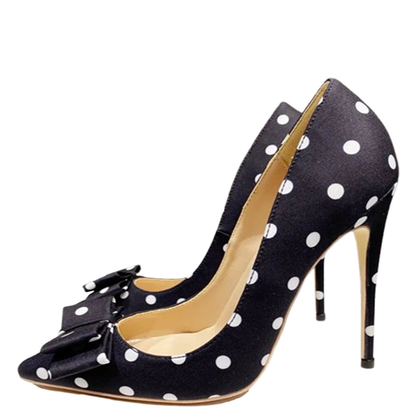 Funki Findz | Shoes | Women's Polka Dot Bowknot Satin Stilettos