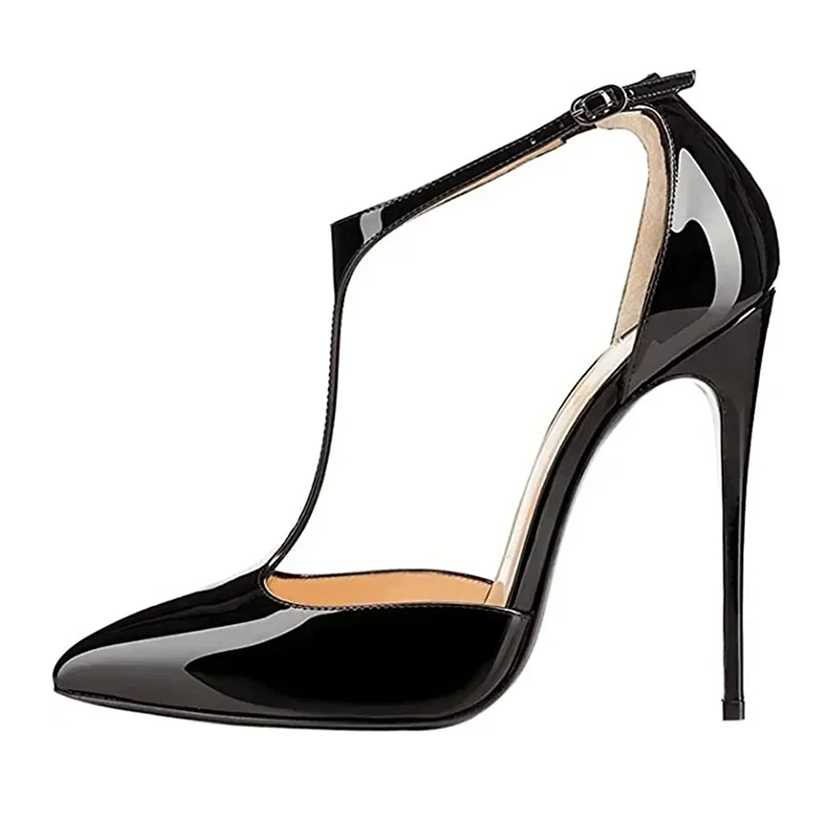 Funki Findz | Shoes | Women's Patent High Heel T-Strap Stilettos