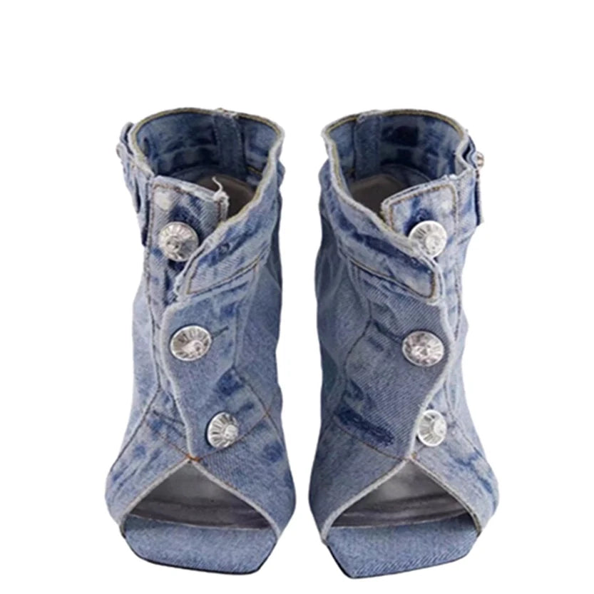 Funki Findz | Shoes | Women's Quirky Denim High Heel Shoes