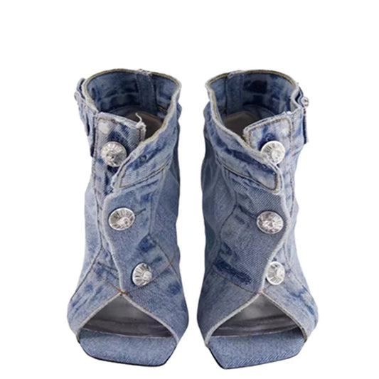 Funki Findz | Shoes | Women's Quirky Denim High Heel Shoes