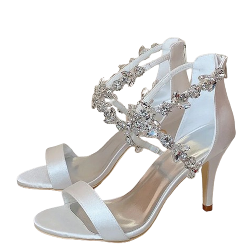 Funki Findz | Shoes | Women's Crystal Satin Wedding Sandals