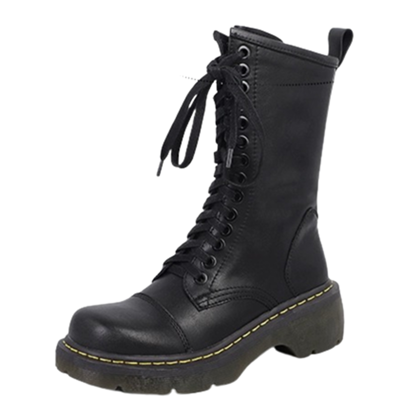 Funki Findz | Boots | Women's Brown Lace Up Calf Combat Boot