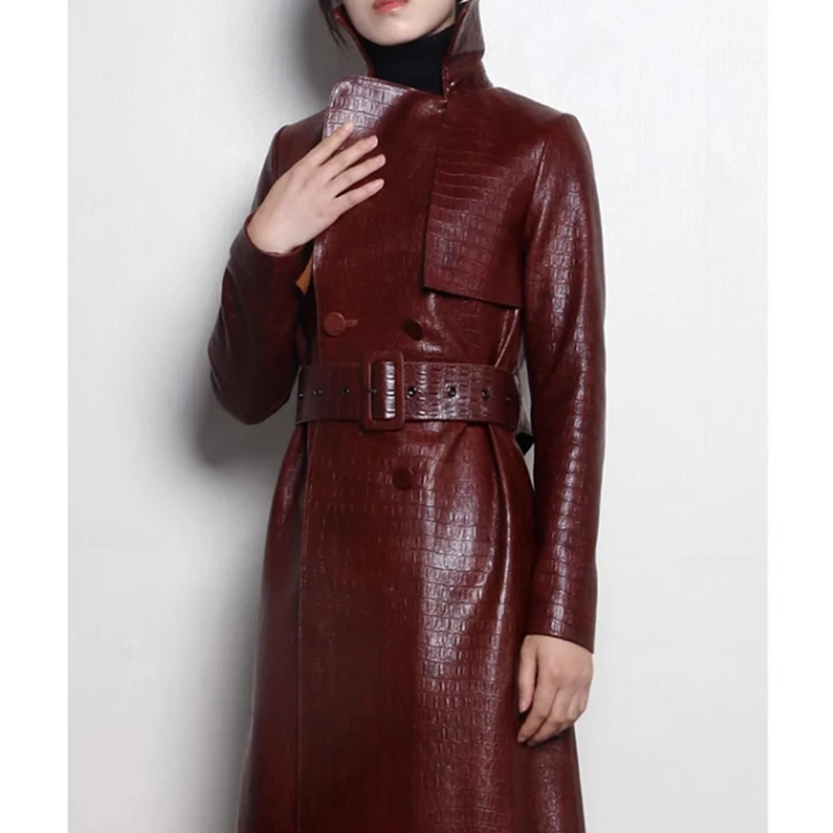 Funki Findz | Jackets | Women's Aligator Print Faux Leather Coat