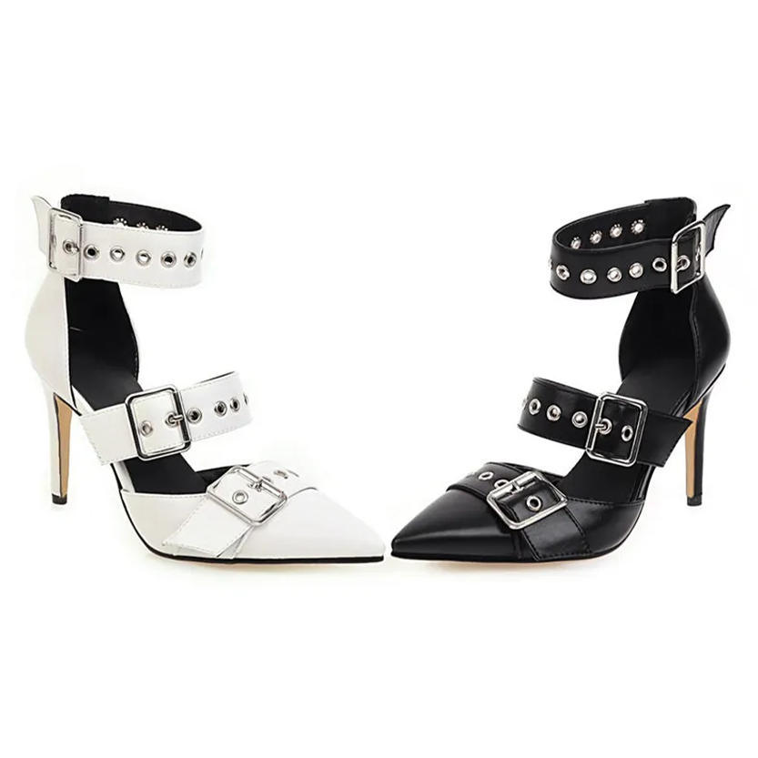 Funki Findz | Shoes | Women's Punk Buckle Strap Rivet Stilettos