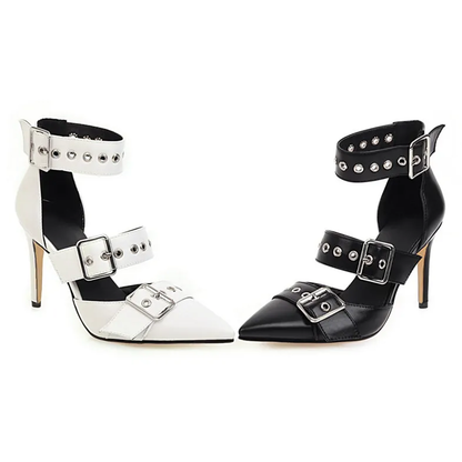 Funki Findz | Shoes | Women's Punk Buckle Strap Rivet Stilettos