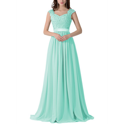 Funki Findz | Dresses | Women's Long Chiffon Satin Lace Dress