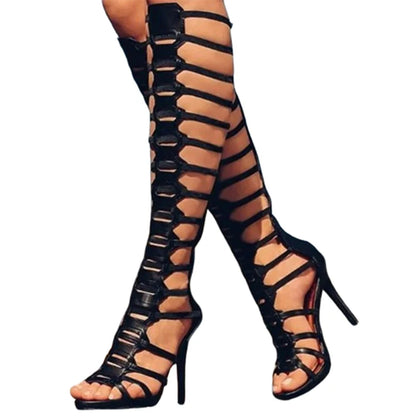Funki Findz | Boots | Women's Roman Gladiator Lace Up Stilettos