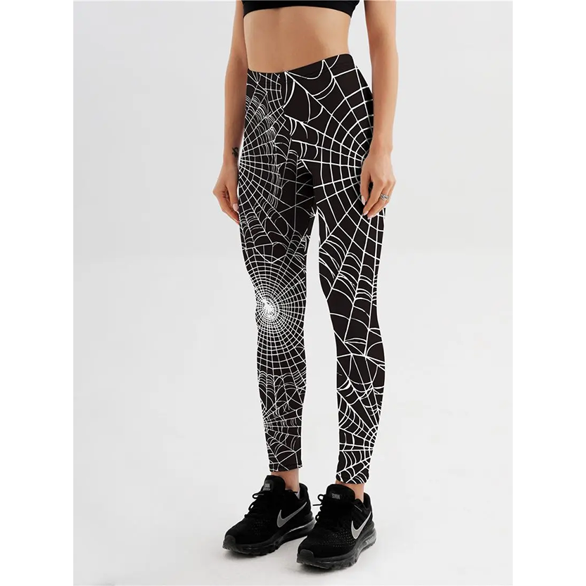Funki Findz | Pants | Women's Fitness Leggings | Skull, Web, Swirl