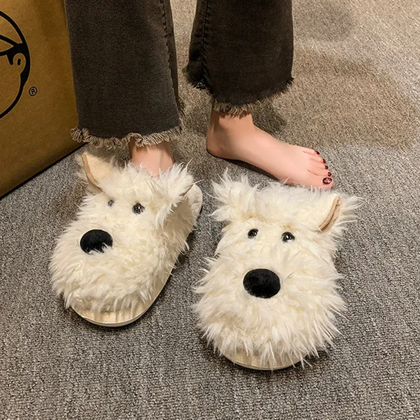 Funki Findz | Shoes | Women's Cute Shaggy Dog Slippers