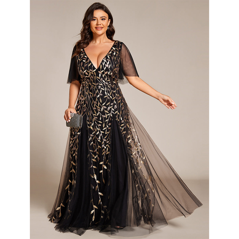Funki Findz | Dresses | Women's Long Sequin Lace Formal Dress