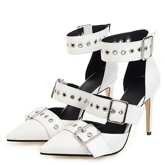Funki Findz | Shoes | Women's Punk Buckle Strap Rivet Stilettos