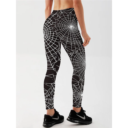 Funki Findz | Pants | Women's Fitness Leggings | Skull, Web, Swirl