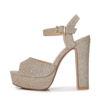 Funki Findz | Shoes | Women's Block Heel Sequin Party Sandal