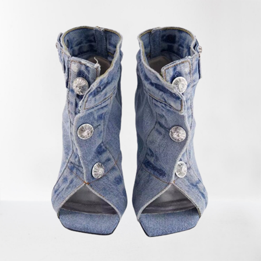 Funki Findz | Shoes | Women's Quirky Denim High Heel Shoes