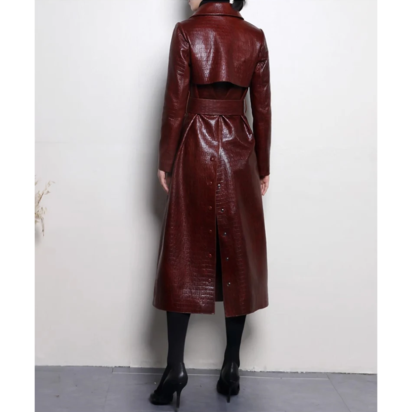 Funki Findz | Jackets | Women's Aligator Print Faux Leather Coat