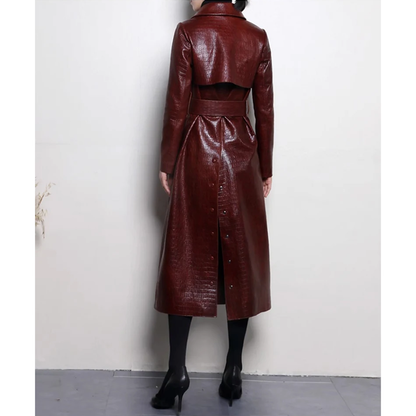 Funki Findz | Jackets | Women's Aligator Print Faux Leather Coat