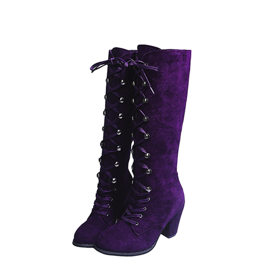 Funki Findz | Boots | Women's Suede Lace Up Steampunk Boots