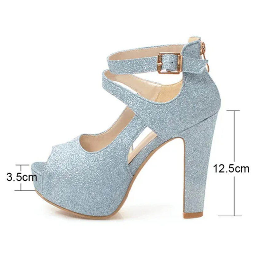 Funki Findz | Shoes | Women's Sequin Peep Toe Platform Sandal