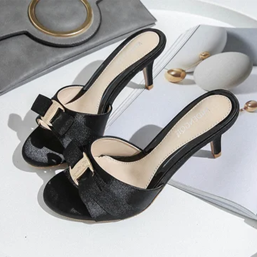 Funki Findz | Shoes | Women's Satin Bow Low Heel Bridal Slides