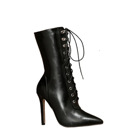 Funki Findz | Boots | Women's Lace Up Stiletto Chelsea Boots