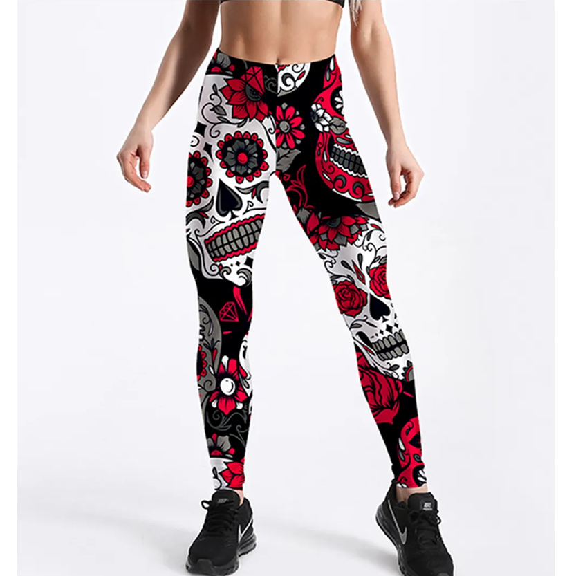 Funki Findz | Pants | Women's Fitness Leggings | Skull, Web, Swirl
